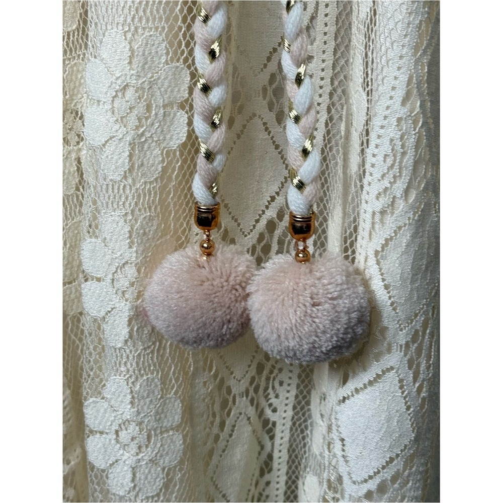 Cider Ivory Lace Tassel Hi-Low Dress XL Fairycore Cottagecore - Picture 4 of 12